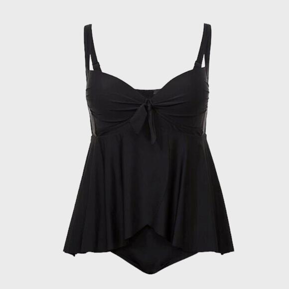 TORRID Vixen Front Tie Babydoll One Piece Swimsuit SwimDress - Picture 4 of 5